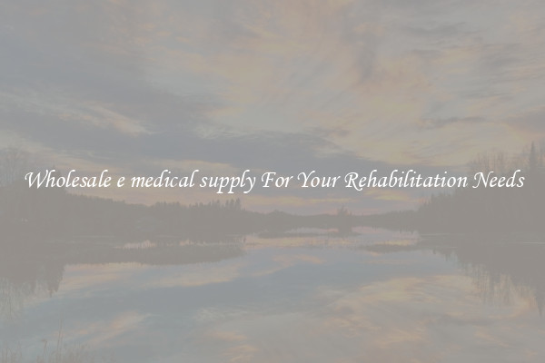 Wholesale e medical supply For Your Rehabilitation Needs