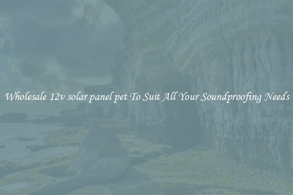 Wholesale 12v solar panel pet To Suit All Your Soundproofing Needs