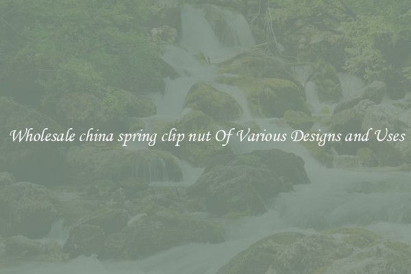 Wholesale china spring clip nut Of Various Designs and Uses