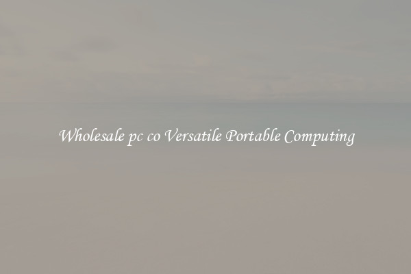 Wholesale pc co Versatile Portable Computing